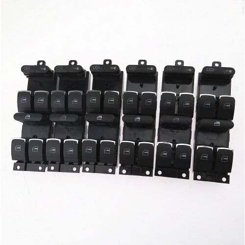 SCJYRXS 5x Chrome Window Glass Lifting Electronic Master Control Button For Passat B5 Bora MK4 3BD 959 857 1J4 959 857 D