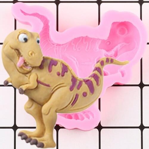 Dinosaur Silicone Molds Baby Birthday Cupcake Topper Fondant Cake Decorating Tools Cookie Baking Candy Chocolate Gumpaste Moulds