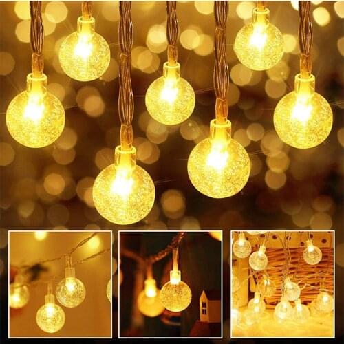 3M Garland LED Ball String Light Christmas Bulb Fairy String Decorative Lights for Home Wedding Party Decoration Fairy Lights