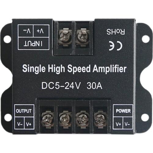 LED Strip Amplifier 30A DC5V -24V Single High Speed Amplifier for Single Colour LED Strip Power Repeater Controller