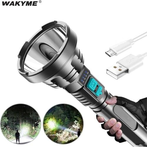 High Power LED Flashlight Portable Torch Light Built-in 18650 Battery USB Rechargeable Tactical Flashlight For Fishing Camping