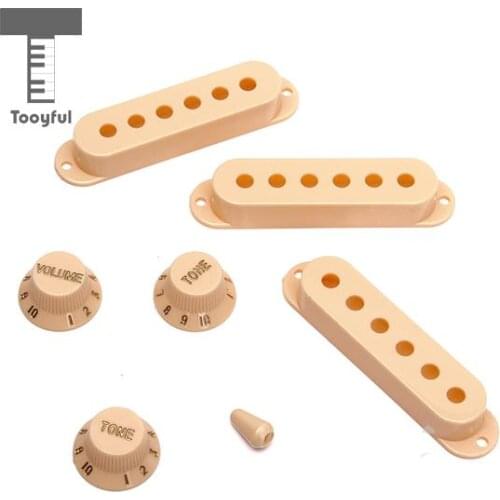 Tooyful High Quality 1Set Electric Guitar Parts Pickup Cover Volume Tone Knob Switch Tip Set for Musical Instrument Guitar Acce