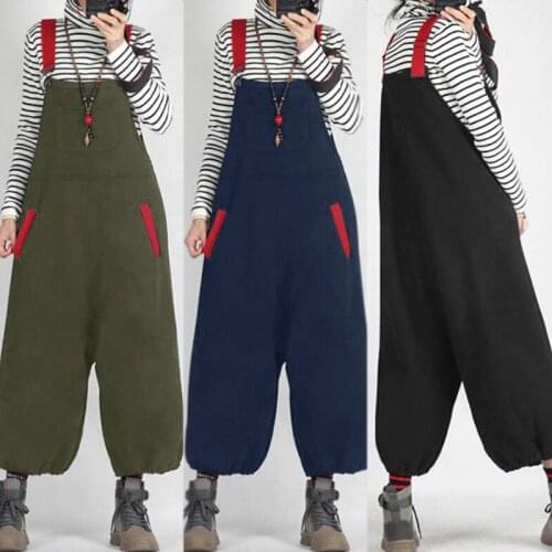 Women Sleeveless Rompers Casual Loose Solid Playsuits Backless Overalls Jumpsuits