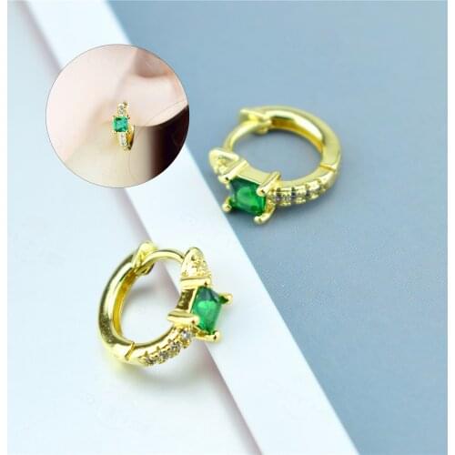 Women Earrings Fashion Zircon Round 2 Color Ear Clip Romantic Party Jewelry for Girlfriend Gifts Best Selling 2021