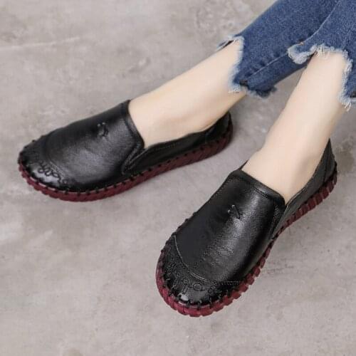 2020 Fashion Women Shoes Genuine Leather Loafers Women Casual Shoes Soft Comfortable Shoes Women Flats 35--42