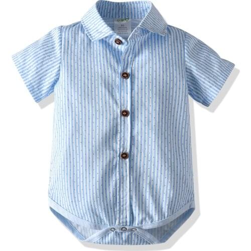 0-2 Years 100% Cotton Baby Boys One-piece Bodysuit Summer 2020 Fashion Striped Newborn Toddler Boy Romper Infant Clothes