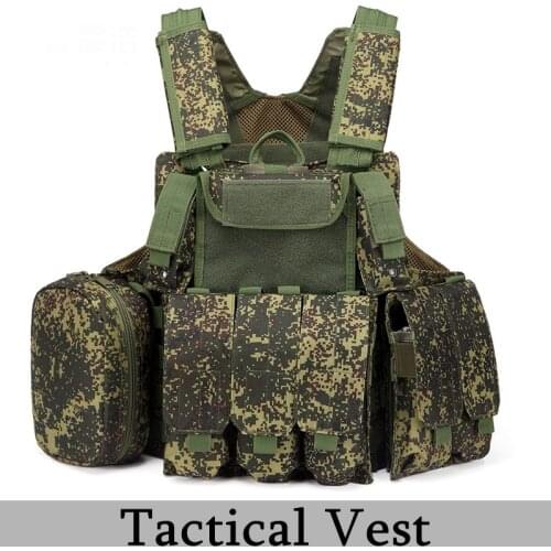 900D Oxford Cloth Camo Tactical Vest Military Equipment Army Fan CS Training Combat Vest Outdoor Multi-pocket Tactics Waistcoat