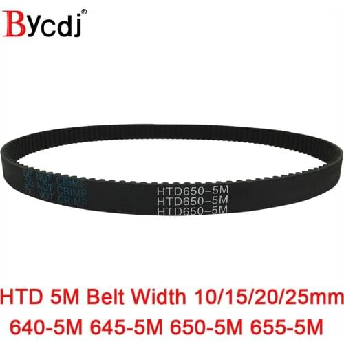 Arc HTD 5M Timing belt C=640/645/650/655 width10/15/20/25mm Teeth 128/129/130/131 synchronous Belt 640-5M 645-5M 650-5M 655-5M