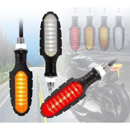 4/2 Pcs 16LED Motorcycle Turn Signal Indicator Light Waterproof Flowing Turn Signal Lights Brake Lamps For Motorcycle