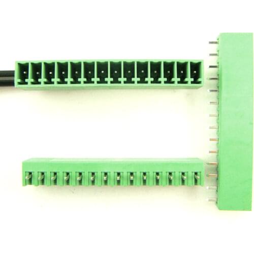 50pcs/lot) 15EDG-3.5-14P Straight Pin PCB Screw Terminal Block Connector 3.5mm Pitch 14 Pins Plug in