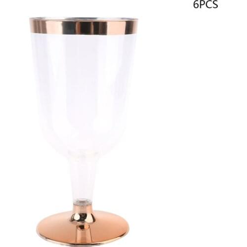 6pcs 150ML Disposable Goblet Hard Plastic Air Cup Red Wine Champagne Glass Jelly Mousse Cup Ice Cream Cocktail G wholesales 515