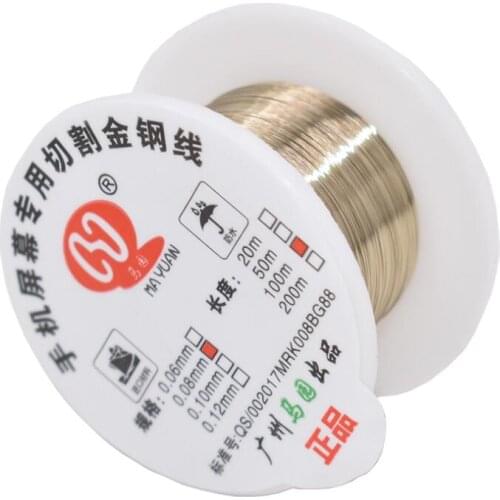 0.06mm 0.08mm 0.1mm Diamond Wire Alloy Line Molybdenum Cutting Wire for Cell Phone LCD Touch Screen Glass Replace Wholesale