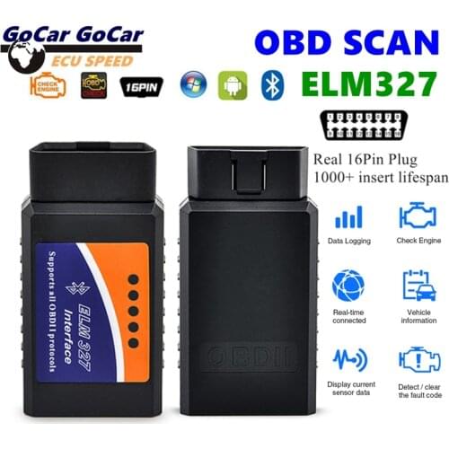 OBD2 Solution V2.1 ELM327 Bluetooth 2.0 Auto Code Reader Supports Android Multi-Language ELM 327 BT Multi-Function Free Shipping
