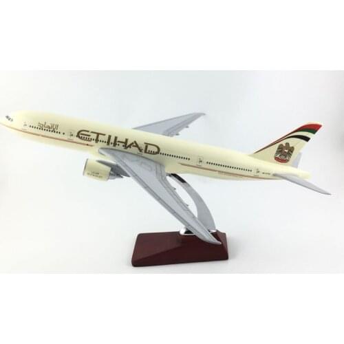 FREE SHIPPING 45-47CM ETIHAD AIRWAYS 777 METAL BASE AND RESIN MODEL PLANE AIRCRAFT MODEL TOY AIRPLANE BIRTHDAY GIFT
