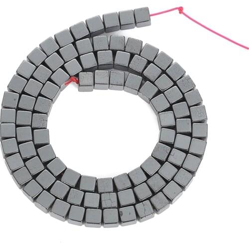 1-10mm Square Black Cube Hematite Bead Natural Stone Beads For Jewelry Making DIY Loose Space Beads Necklace Bracelet Handmade