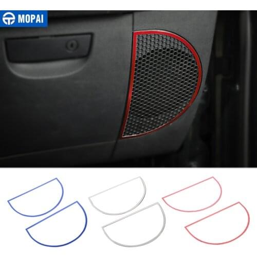 MOPAI Car Dashboard Audio Lound Speaker Decoration Ring Stickers for Jeep Wrangler JK 2007-2010 Interior Car Accessories Styling