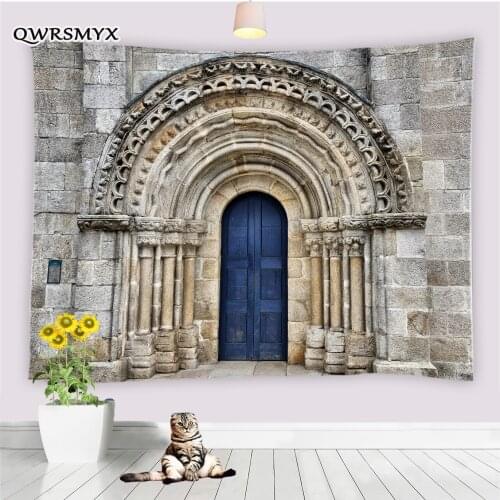 Europe U.S Classical Architecture Gate Tapestry Wall Hanging Aesthetic Living Room Bedroom Dorm Decor Wall Home Art Tapestries