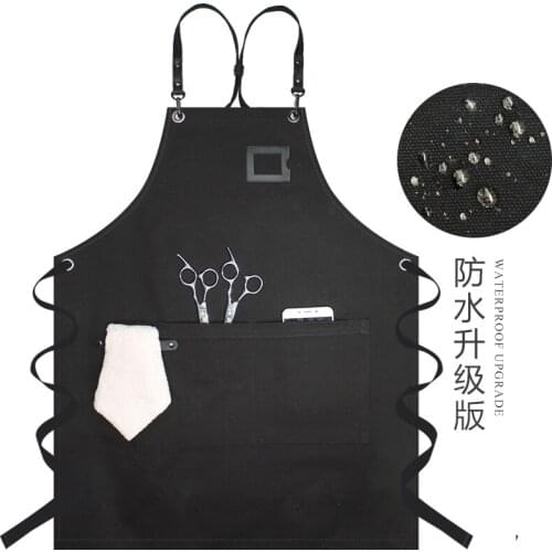 Apron Custom Logo Printing Barber Workwear Waterproof Oilproof Catering Men and Women Fashion Adult Thicken Waist