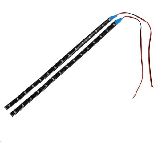 2pcs 30CM 15SMD Car Strip Under Light Neon Footwell Flexible Waterproof - Blue