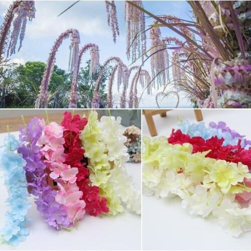 30cm Length Home artificial hydrangea party romantic wedding decoration garlands of artificial Silk flower string