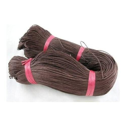 Cotton Wax Cord, Brown, 1mm in diameter, about 430m/bundle
