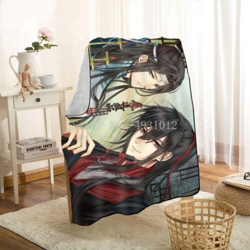 Cute Anime Mo Dao Zu Shi Throw Blanket Personalized Blankets On For The Sofa/Bed/Car Portable 3D Blanket For Kid Home Textiles