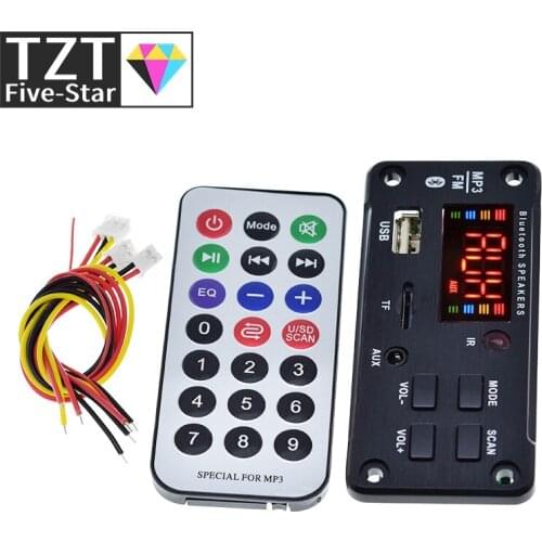 MP3 Decoder Board Color Screen Bluetooth V5.0 Car MP3 Player USB Recording Module FM AUX Radio For Speaker