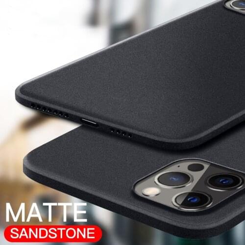 Soft Matte Slim Case For iPhone 13 12 Pro Max XR XS 8 7 6s 6 Plus SE 2 2020 12 Mini 11 Pro Max Sandstone Scrub Ultra Thin Cover