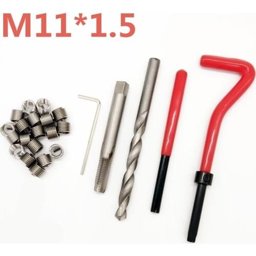 10pcs Car Pro Coil Drill Tool Metric Thread Repair Insert Kit M11 for Helicoil Car Repair Tools Coarse Crowbar