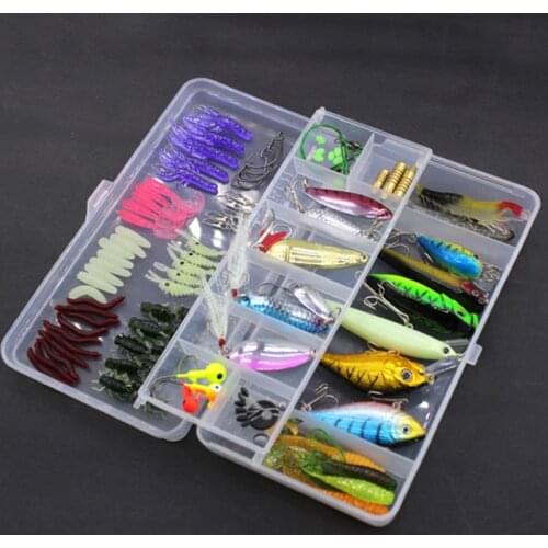 100pcs Comprehensive Fishing Lure Set Minnow Baits Kit Crankbaits With Box Vib Hard Sequin Simulation Bait Fishing Tackle