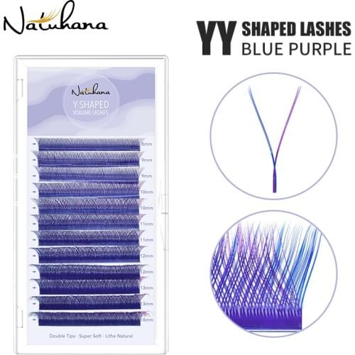 NATUHANA YY-shape Automatic Flowering Eyelash Extension Y Style Mink False Eyelashes Premade Volume Fans Blooming Y Lashes