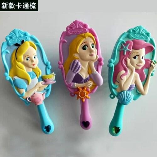 Disney Cartoon Princess New Non-knotted Anti-static Hairdressing Comb Girl Baby Cartoon Mermaid Airbag Comb