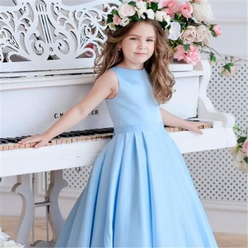 New Arrivals Elegant Flower Girls Tulle Ball Gowns Girl Dresses Princess Party Wedding Gowns with Big Sash Special Pageant Dress