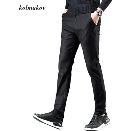 New Arrival Style Men Boutique Leisure Trousers High Quality Business Casual Solid Trousers Mens Slim Pants Plus Size 28-36