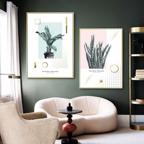 Nordic Painted Leaves Poster Fascinating - Boconcept Canvas Painting Wall Art Posters Decorative Arts For Living Room Home Decor