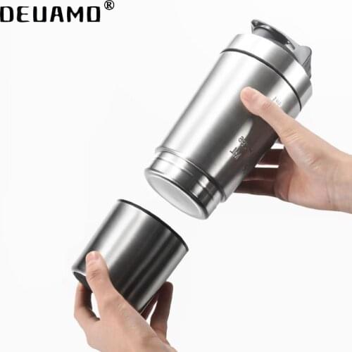26OZ Detachable Sports Shaker Bottle For Water Bottles 304 Stainless Steel Whey Protein Powder Gym Nutrition Blender Cup Mixer