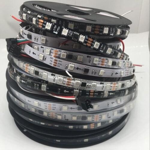 WS2811 led strip 5m 30/60 leds/m, WS2811 IC/meter,DC12V White/Black PCB, 2811 led strip Addressable Digital