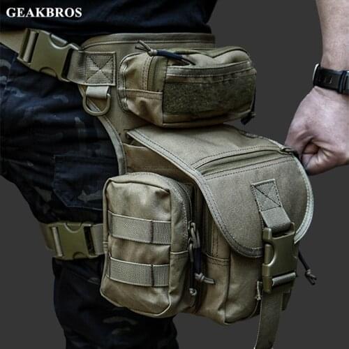 Tactical Military Drop Leg Bag Men Metal Detecting Pouch Thigh Waist Pack Hunting Motorcycle Riding Fishing Bag Waist Packs