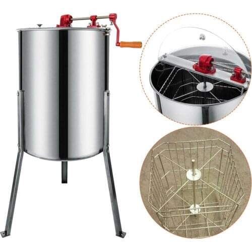 Vevor New High Quality Large 4-Frame Stainless Steel Manual Honey Extractor