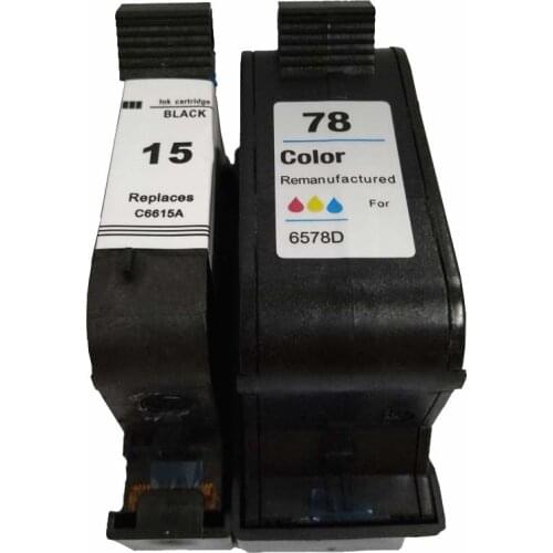 Vilaxh 2pcs For HP 15 78 compatible black Ink Cartridge for w C6615A 6578D Deskjet 1000 1100c 3810 3816 3820 3822 810