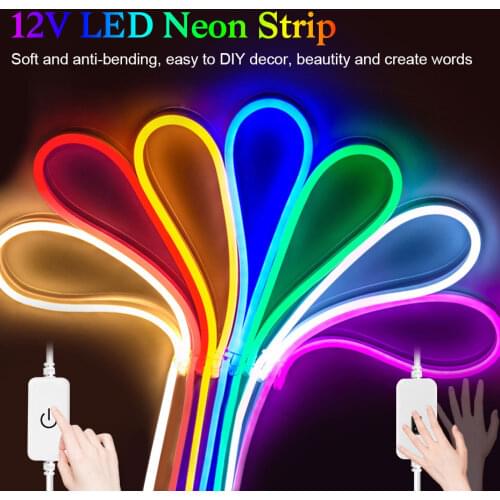 Led Neon Light Waterproof 12V LED Strip 2835 Diode Tape 120LEDs/M Flexible Rope Tube for DIY Car Christmas Holiday Decoration