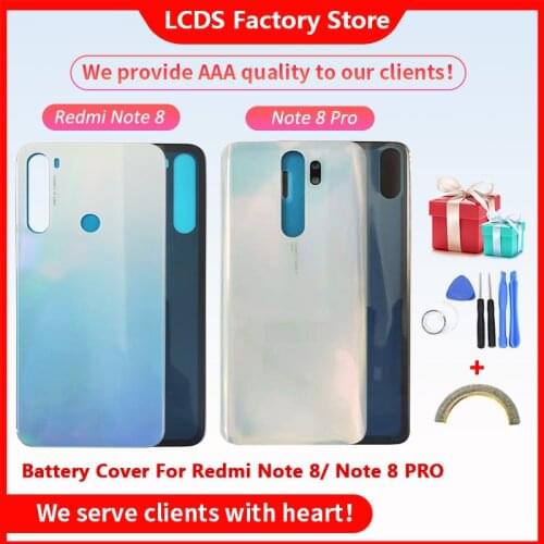 Battery Back Cover For Redmi Note 8 Battery Cover For Redmi Note 8 Pro Battery Cover Housing +Volume Power Buttons+Sim Card Slot