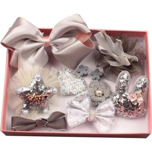 10 Pcs Girl Bow Hairpin Ribbon Bowknot Flower Multi-Style Hair Clip Xmas Gift Clearance Sale