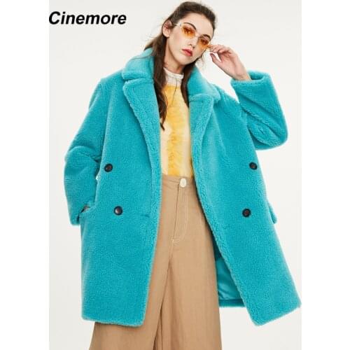 CINEMORE 2020 Winter new arrival fur coat women high quality mid-length style outerwear loose clothing warm coat women K9052