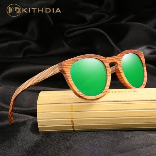 KITHDIA Handmade Wooden Sun glasses Polarized Women Brand Designer Sunglasses Original Wood Glasses Gafas de sol para mujer
