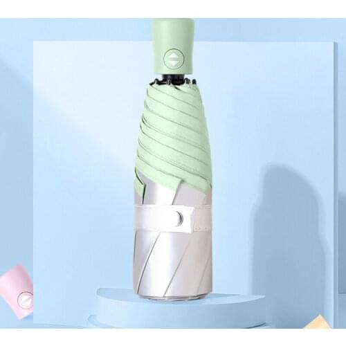 Mini Automatic Umbrella Sun Anti UV Windproof Pocket Five Folding Umbrellas Sunscreen Parasol 6K Travel Umbrella Girls Portable