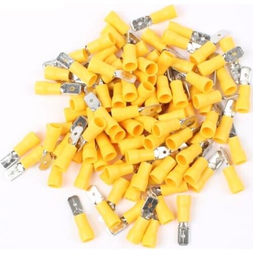 10PCS/Set MDD5.5-250 Male Insulated Electrical Crimp Terminal Connectors for 4-6mm2 AWG 12-10 Cable Wire Connect