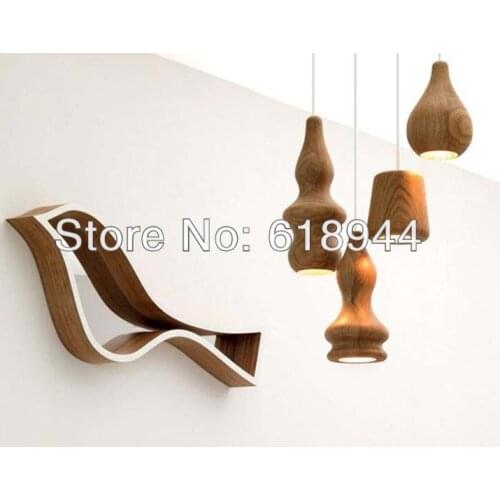 2014 Hot Sale creative innovative modern wood pendant lights, lamp light fixture for home modern E27 socket AC110V-240V