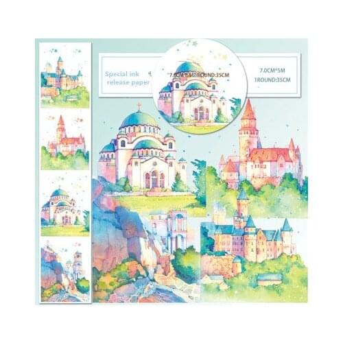 7cm Forest Town Castle decoration washi Tape character Stationery sticker DIY planner Diary scrapbooking masking tape Escolar