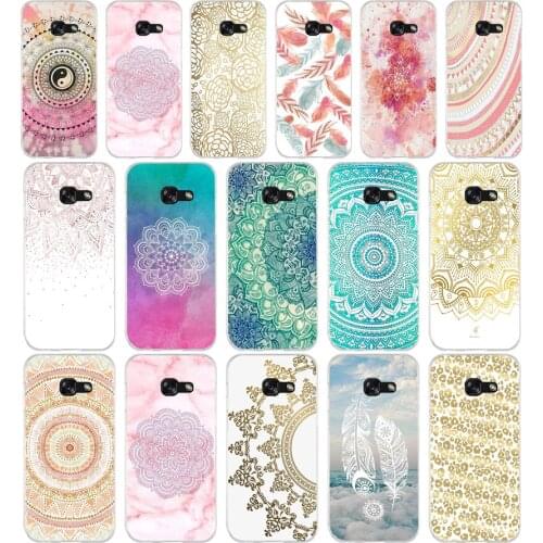 71SD gold mandala Soft Silicone Tpu Cover phone Case for Samsung a3 2016 a5 2017 a6 plus a7 a8 a9 star lite s 6 7 8 9